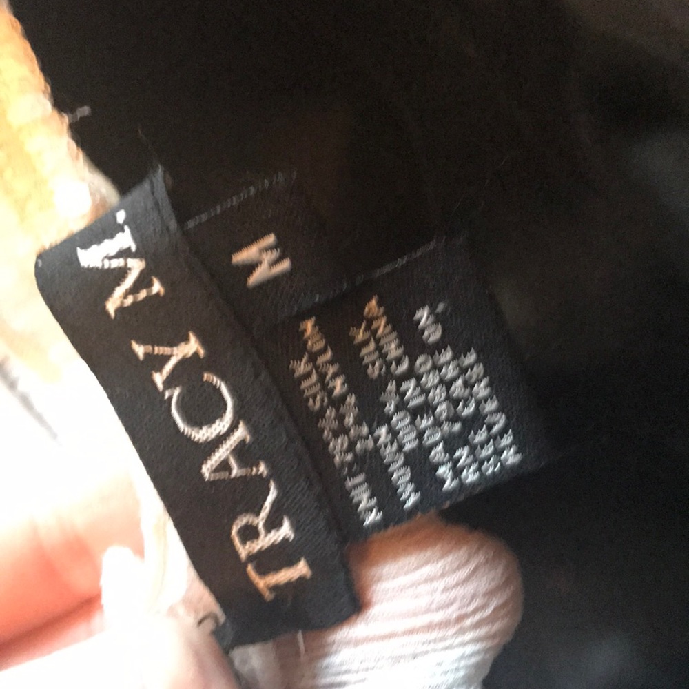 TRACY M Short Sheer Cap Sleeve Cream Knit Top Sz.M - Picture 3 of 8